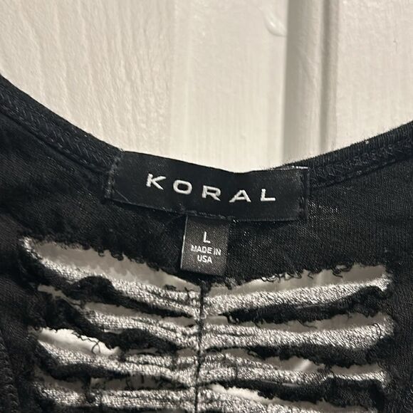 Koral Gray & Black Work Out Tank, Size Large - Picture 4 of 10